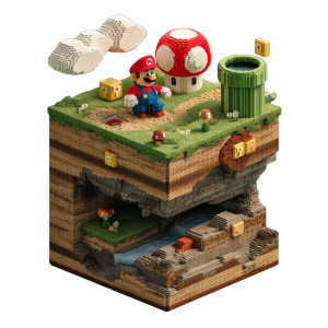 Voxel Mario Vinyl Car Decal Sticker – Waterproof & UV-Resistant 8"