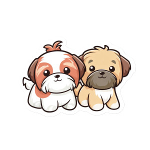 Cute Shih Tzu Puppies Vinyl Car Decal Sticker – Waterproof & UV-Resistant 8" Cute Shih Tzu Puppies Vinyl Car Decal Sticker – Waterproof & UV-Resistant 8"