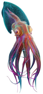 Neon Glow Squid V2 Vinyl Car Decal Sticker – Waterproof & UV-Resistant 8"