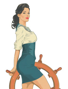 Nautical Glamour Model Vinyl Car Decal Sticker – Waterproof & UV-Resistant 8"