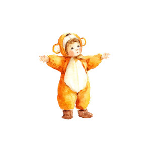 Monkey Costume Toddler Vinyl Car Decal Sticker – Waterproof & UV-Resistant 8"