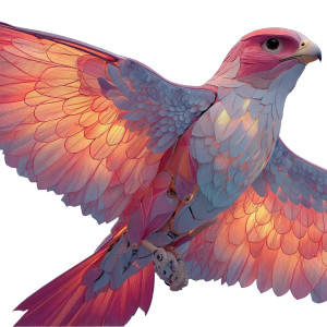 Bionic Falcon Soaring Vinyl Car Decal Sticker – Waterproof & UV-Resistant 8"