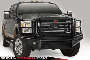 Toughen Up Your Ride | Fab Fours Bumper for Ford F-Series | Black Steel One-Piece Design
