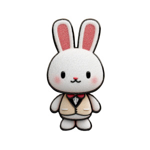 Tiny Kawaii Rabbit Vinyl Car Decal Sticker – Waterproof & UV-Resistant 8"