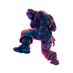 Cybernetic Gorilla Vinyl Car Decal Sticker – Waterproof & UV-Resistant 8"