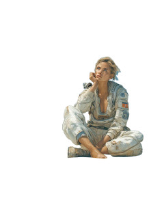 Beach Contemplation Vinyl Car Decal Sticker – Waterproof & UV-Resistant 8"