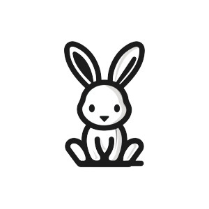 Cute Rabbit Outline Vinyl Car Decal Sticker – Waterproof & UV-Resistant 8"