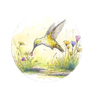 Hummingbird Signboard Vinyl Car Decal Sticker – Waterproof & UV-Resistant 8"