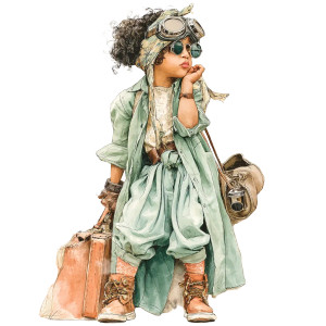 Steampunk Girl V2 Vinyl Car Decal Sticker – Waterproof & UV-Resistant 8"