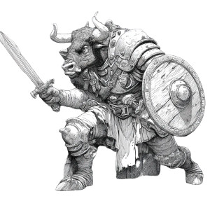 Minotaur Warrior V23 Vinyl Car Decal Sticker – Waterproof & UV-Resistant 8"