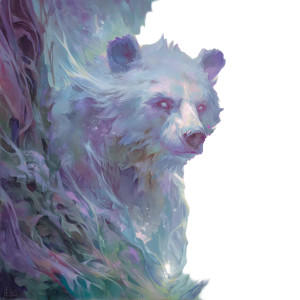 Ethereal Ghost Bear Vinyl Car Decal Sticker – Waterproof & UV-Resistant 8"