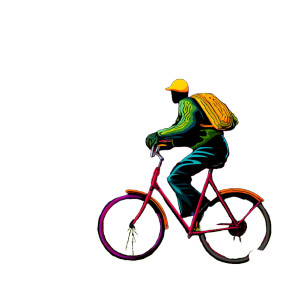 Psychedelic Bicyclist Vinyl Car Decal Sticker – Waterproof & UV-Resistant 8"