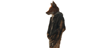 Anthropomorphic Red Wolf Vinyl Car Decal Sticker – Waterproof & UV-Resistant 8"