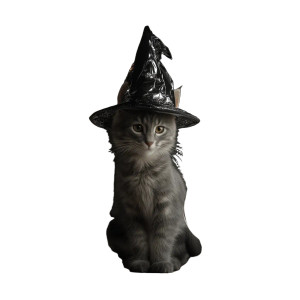 Witchy Cat Vinyl Car Decal Sticker – Waterproof & UV-Resistant 8" Witchy Cat Vinyl Car Decal Sticker – Waterproof & UV-Resistant 8"