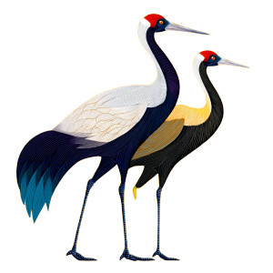White Crane Illustration Vinyl Car Decal Sticker – Waterproof & UV-Resistant 8"