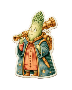 Celestial Asparagus Astronomer Vinyl Car Decal Sticker – Waterproof & UV-Resistant 8"