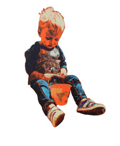 Boy At Beach Vinyl Car Decal Sticker – Waterproof & UV-Resistant 8"