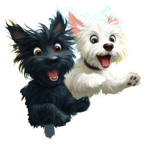 Fluffy Terriers Jumping Vinyl Car Decal Sticker – Waterproof & UV-Resistant 8" Fluffy Terriers Jumping Vinyl Car Decal Sticker – Waterproof & UV-Resistant 8"