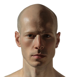 Bald Male Model Vinyl Car Decal Sticker – Waterproof & UV-Resistant 8"