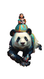 Giant Panda Girl Vinyl Car Decal Sticker – Waterproof & UV-Resistant 8"
