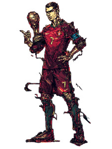 Pixel Ronaldo Vinyl Car Decal Sticker – Waterproof & UV-Resistant 8"