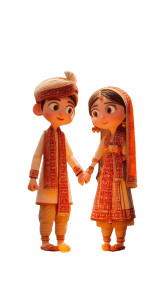 Maharashtrian Wedding Couple Vinyl Car Decal Sticker – Waterproof & UV-Resistant 8"