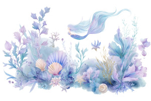 Mermaid Watercolor Vinyl Car Decal Sticker – Waterproof & UV-Resistant 8"