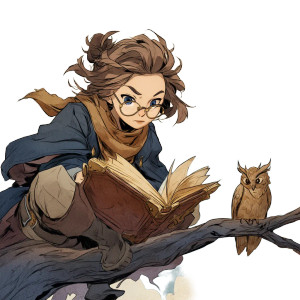 Young Witch Reading V2 Vinyl Car Decal Sticker – Waterproof & UV-Resistant 8"