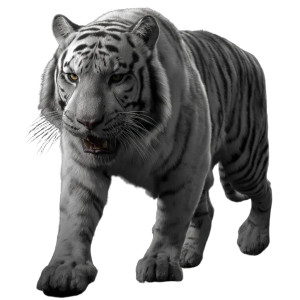 White Siberian Tiger V2 Vinyl Car Decal Sticker – Waterproof & UV-Resistant 8"