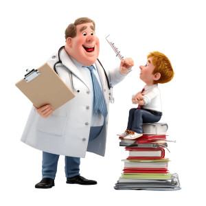 Cheerful Doctor Vinyl Car Decal Sticker – Waterproof & UV-Resistant 8"