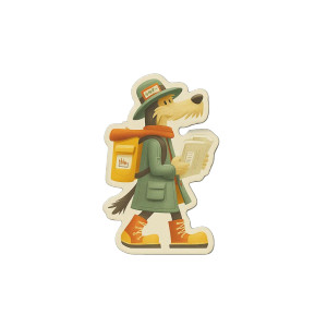Hiking Dog Sticker Vinyl Car Decal Sticker – Waterproof & UV-Resistant 8"