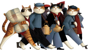 Marching Cats Vinyl Car Decal Sticker – Waterproof & UV-Resistant 8"