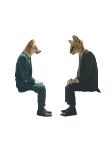 Shiba Inu And Serval Vinyl Car Decal Sticker – Waterproof & UV-Resistant 8"