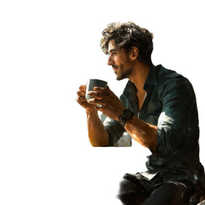 Morning Café Serenity Vinyl Car Decal Sticker – Waterproof & UV-Resistant 8"