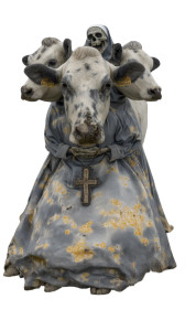 Creepy Nun Cow Vinyl Car Decal Sticker – Waterproof & UV-Resistant 8"