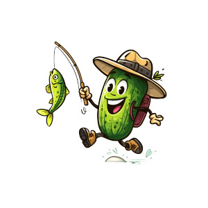 Pickle Character Fishing Vinyl Car Decal Sticker – Waterproof & UV-Resistant 8" Pickle Character Fishing Vinyl Car Decal Sticker – Waterproof & UV-Resistant 8"
