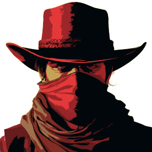 Minimalist Cowboy Portrait Vinyl Car Decal Sticker – Waterproof & UV-Resistant 8"