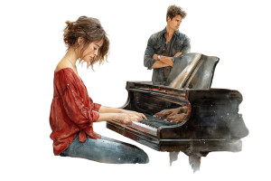 Young Pianist Vinyl Car Decal Sticker – Waterproof & UV-Resistant 8" Young Pianist Vinyl Car Decal Sticker – Waterproof & UV-Resistant 8"