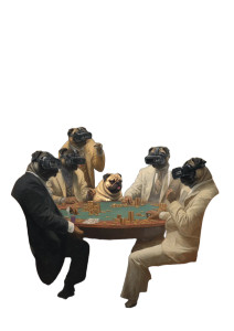 Pugs Play Poker Vinyl Car Decal Sticker – Waterproof & UV-Resistant 8"