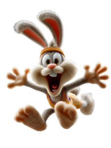 Flying Cartoon Bunny Vinyl Car Decal Sticker – Waterproof & UV-Resistant 8"