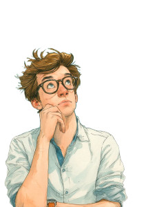 Thoughtful Young Researcher Vinyl Car Decal Sticker – Waterproof & UV-Resistant 8"