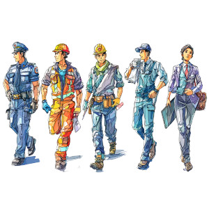 Diverse Professionals Illustration Vinyl Car Decal Sticker – Waterproof & UV-Resistant 8" Diverse Professionals Illustration Vinyl Car Decal Sticker – Waterproof & UV-Resistant 8"