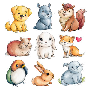 Cute Pet Doodles Vinyl Car Decal Sticker – Waterproof & UV-Resistant 8"