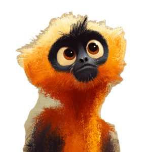 Stylized Gibbon Portrait Vinyl Car Decal Sticker – Waterproof & UV-Resistant 8"