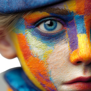 Picasso Chibi Face Vinyl Car Decal Sticker – Waterproof & UV-Resistant 8"