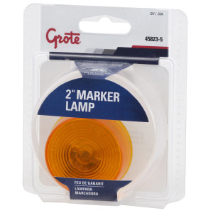 Grote Industries Round Amber Lens Clearance Light | Twist-On Mounting, Hermetic Seal, White Housing
