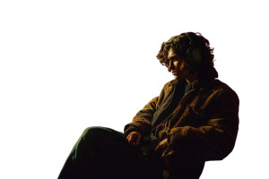 Retro Headphones Man Vinyl Car Decal Sticker – Waterproof & UV-Resistant 8"