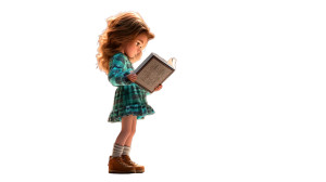 Girl Reading Book V4 Vinyl Car Decal Sticker – Waterproof & UV-Resistant 8"