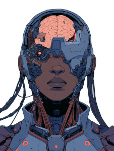 Cyberpunk Cyborg Woman V3 Vinyl Car Decal Sticker – Waterproof & UV-Resistant 8"