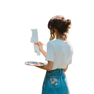 Girl Painting Peonies Vinyl Car Decal Sticker – Waterproof & UV-Resistant 8" Girl Painting Peonies Vinyl Car Decal Sticker – Waterproof & UV-Resistant 8"